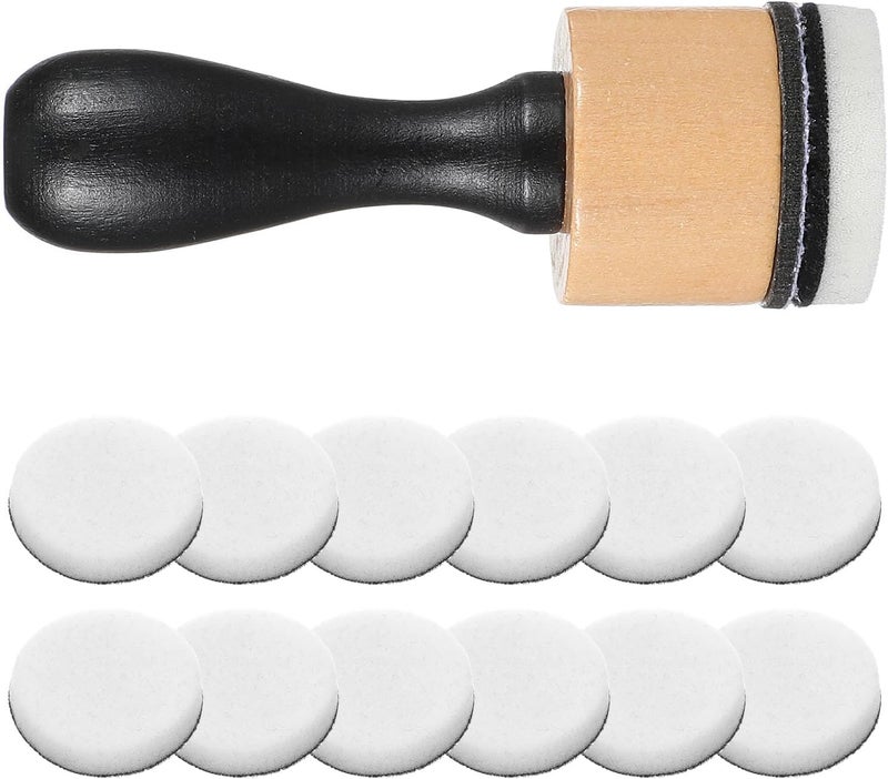 guduling 13 Pcs Ink Blending Brushes,Flat Head Round Ink Blending Tool and 12 Pcs Replacement Refill Sponge Domed Foam Pads Art Supplies for Scrapbooking Painting Drawing Art Supplies Distressing - Image 1